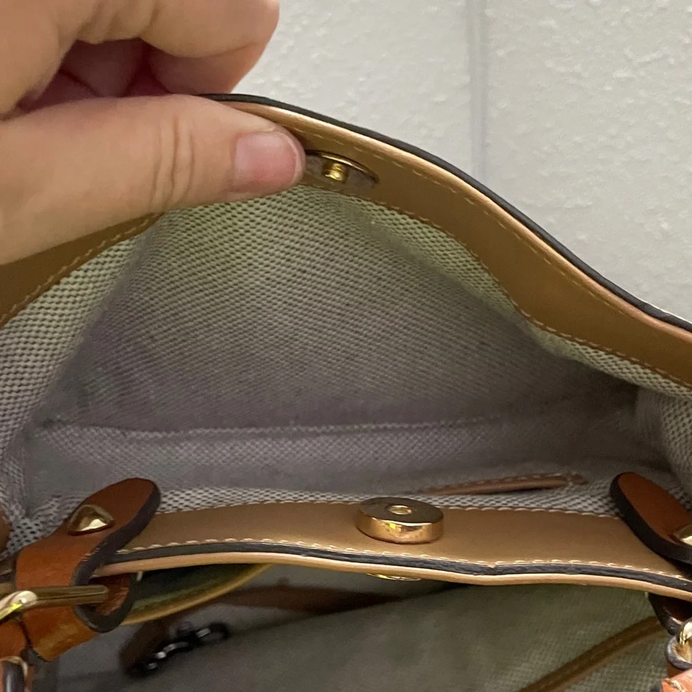 Dooney & Bourke Brown Leather Satchel - Picture 5 of 7